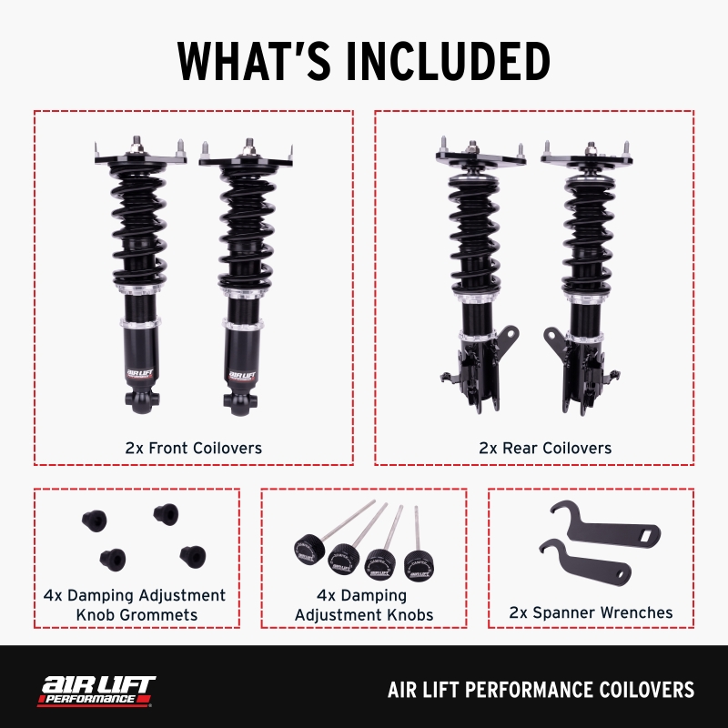 Tesla Model Y Coilover Suspension Kit - Front + Rear - Air Lift - Air Lift Performance, 32-way damping - `20-`24